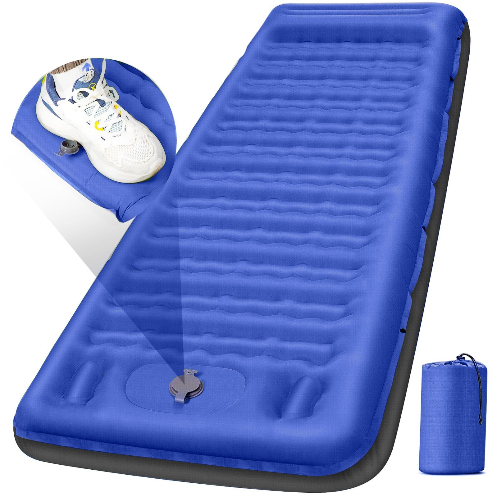 Camping Sleeping Pad, Extra Thick 5 Inch Camping Mat with Pillow Built-in Foo...