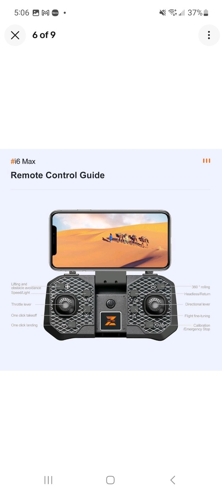 i6 Max RC Drone Dual Camera 4K HD Night Vision Obstacle Avoidance with 2 Battery