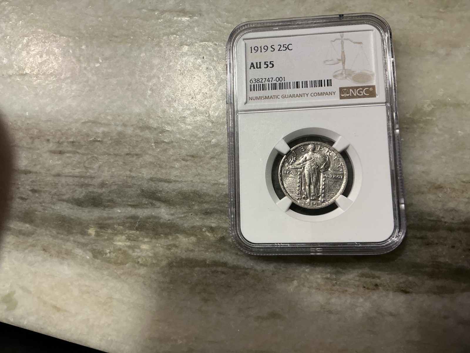 1919-S Silver Standing Liberty Quarter AU55