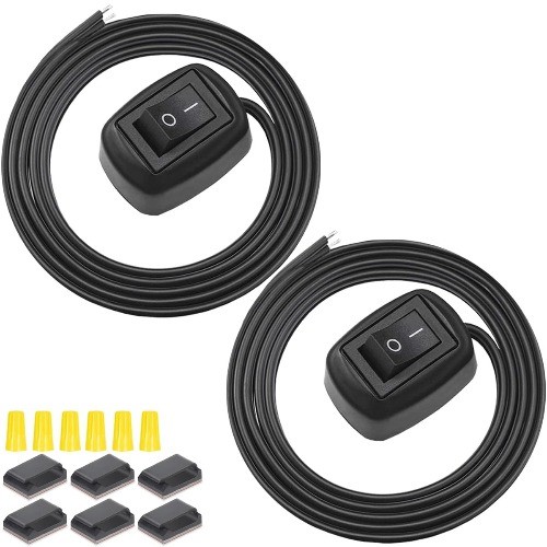 2Black(60cm/23.6inch)Type Switch Car Rocker Switch ON/Off Surface Mount DC 12V