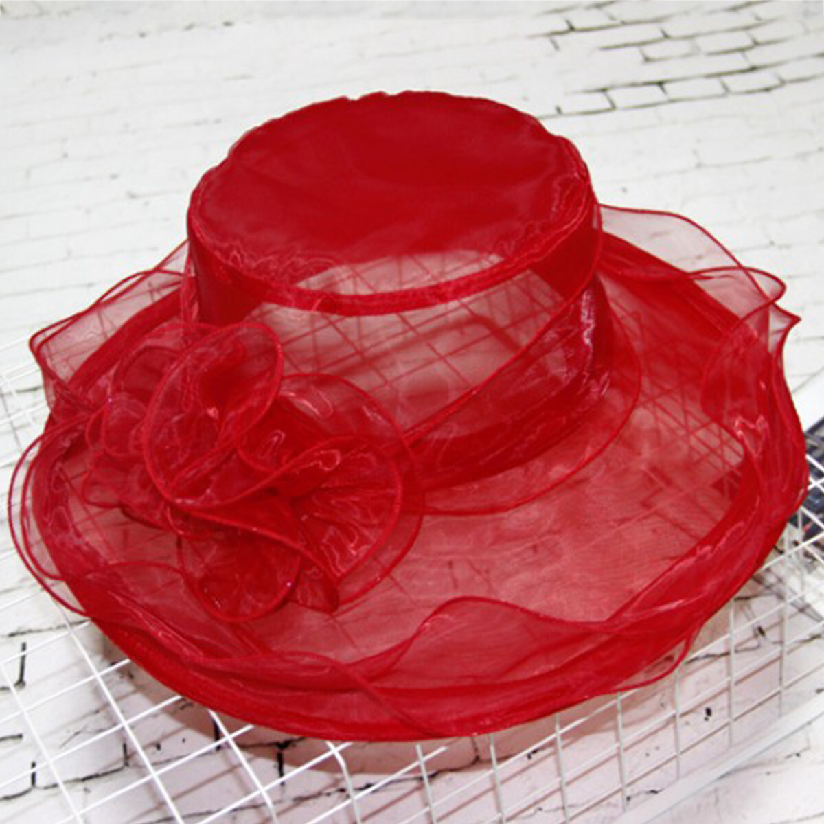 Fashion Women Dress Church Wedding Kentucky Wide Brim Sun Floral Cap Derby Hats
