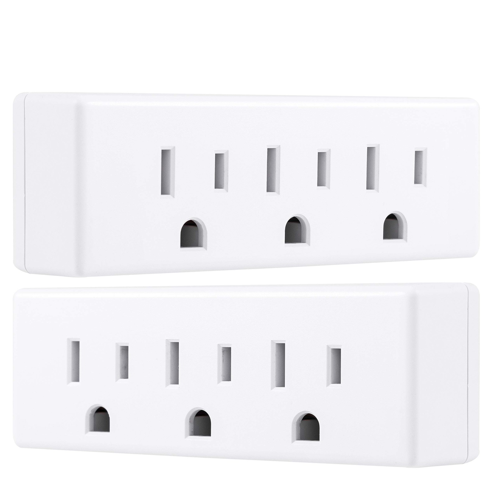 Philips 3 Outlet Wall Tap Extender 2 Pack Grounded 3 Prong White SPS1630W