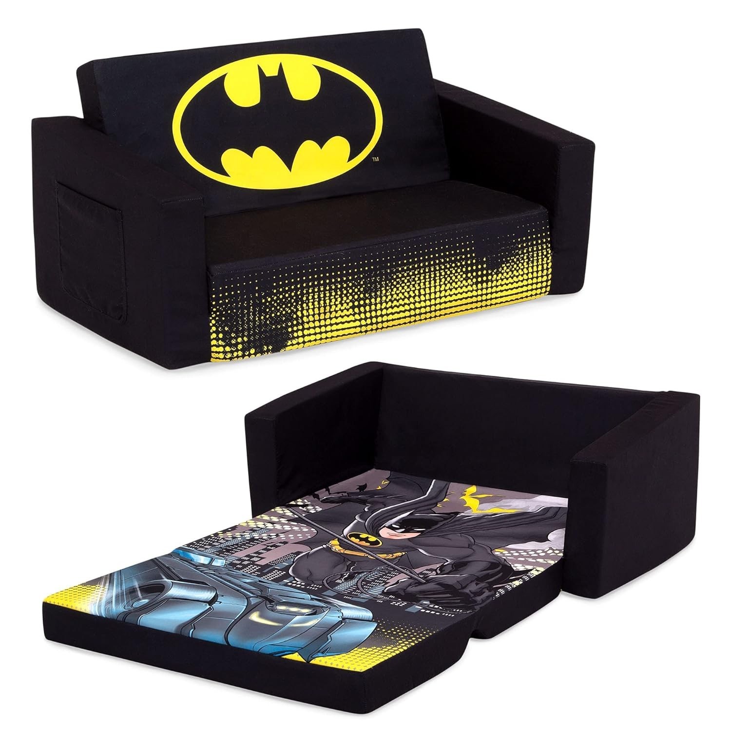Batman Kids Sofa Convertible Couch Fold-out Chair Children Toddler Flip Out Bed