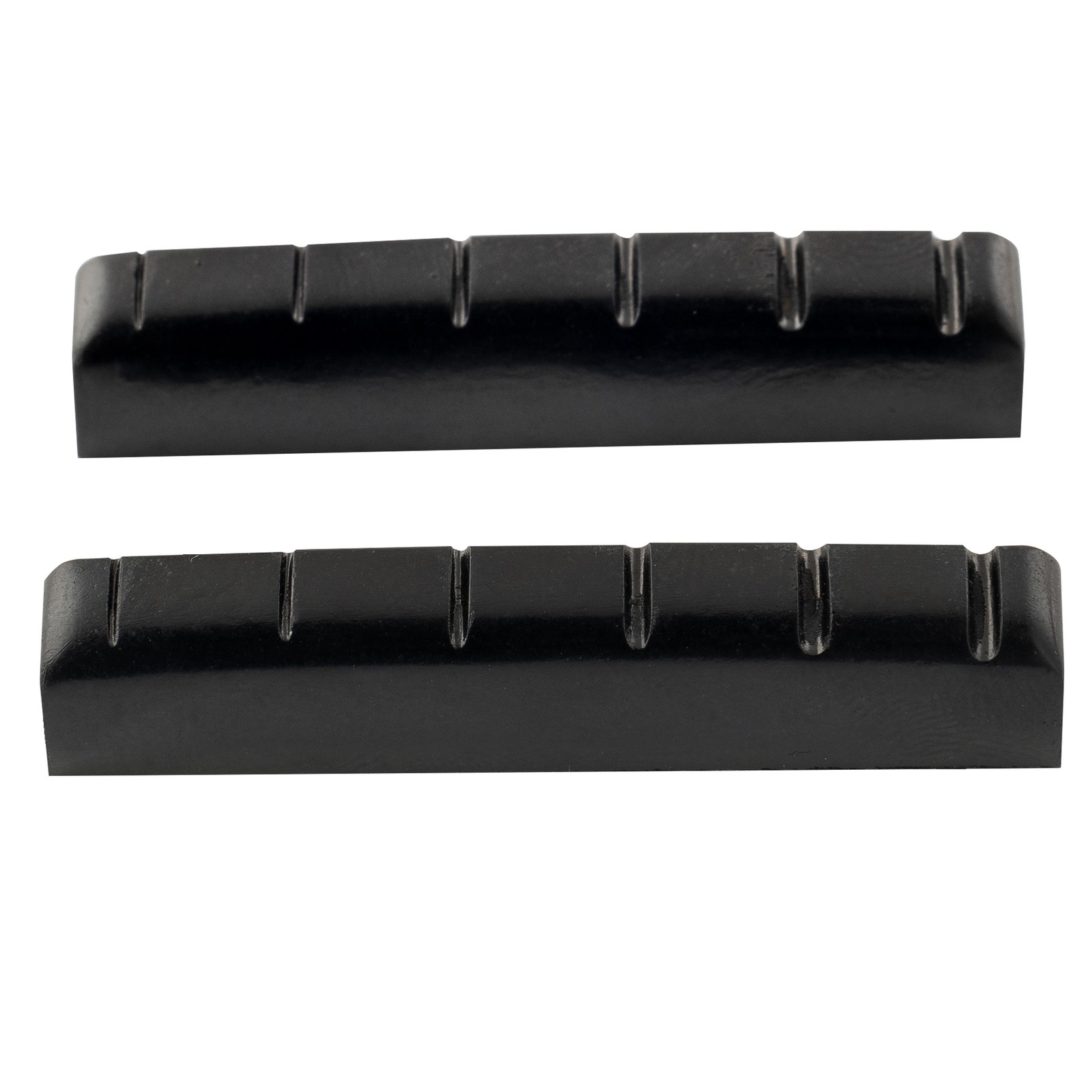 Musiclily Pro 2Pcs Black Slotted 44mm Nuts Flat For 6 String Les Paul LP Guitar
