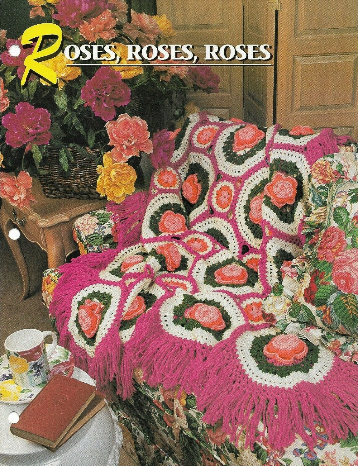 NEW ROSES ROSES ROSES ANNIE'S CROCHET QUILT & AFGHAN CLUB PATTERN INSTRUCTIONS