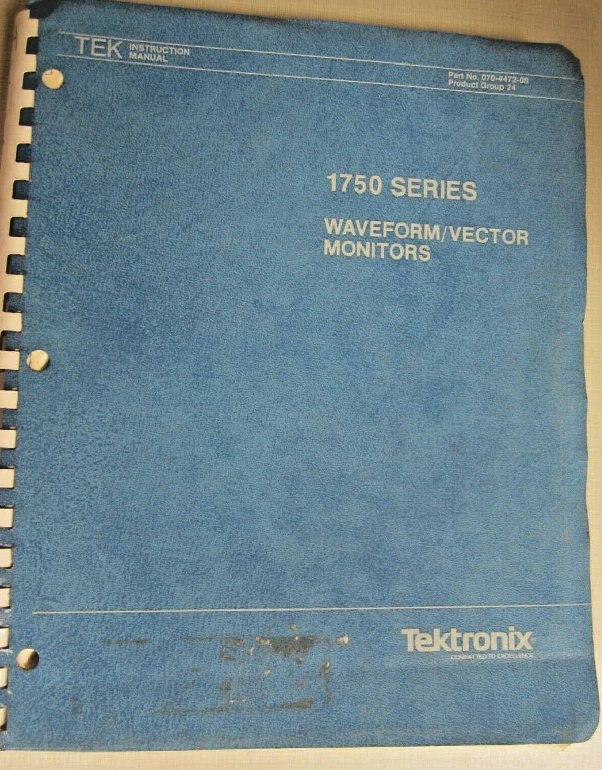 Tektronix 1750 Series Waveform/Vector Monitors 070-4472-00 Instruction Manual