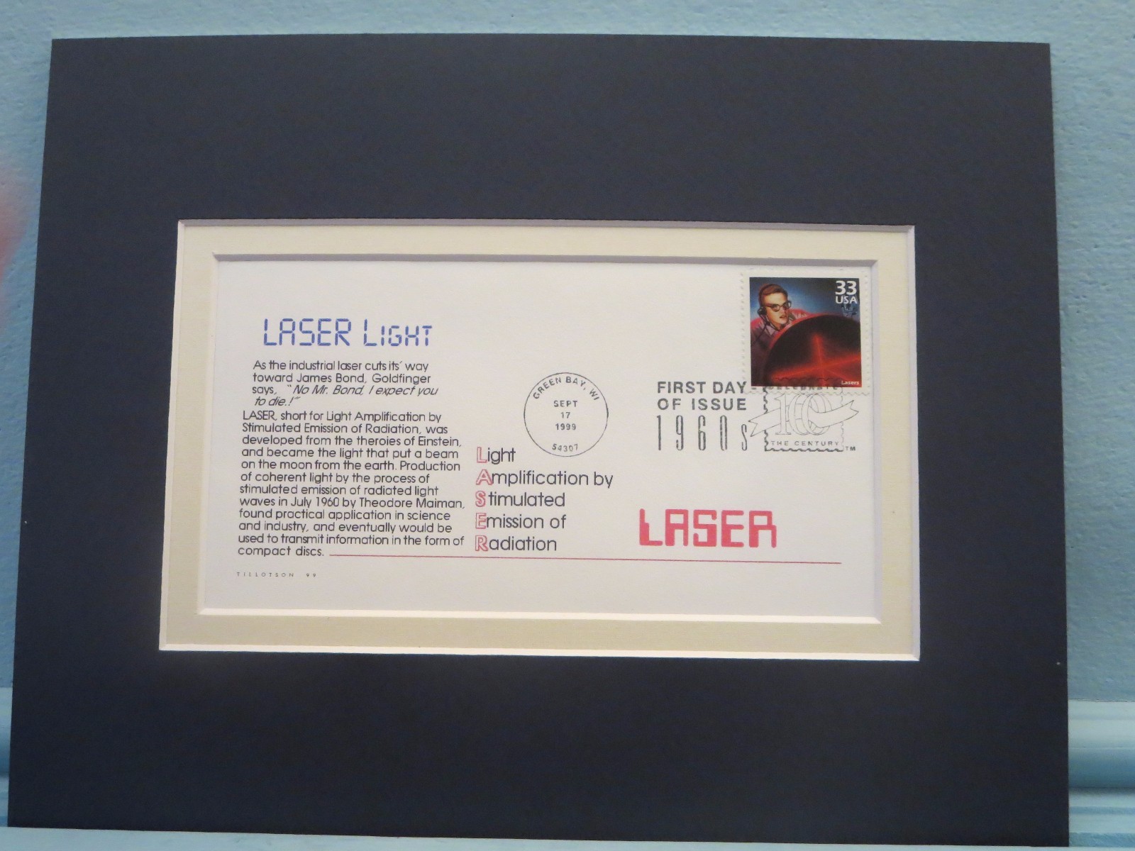 Introducing Lasers in the 1960's and the First Day Cover of its own stamp