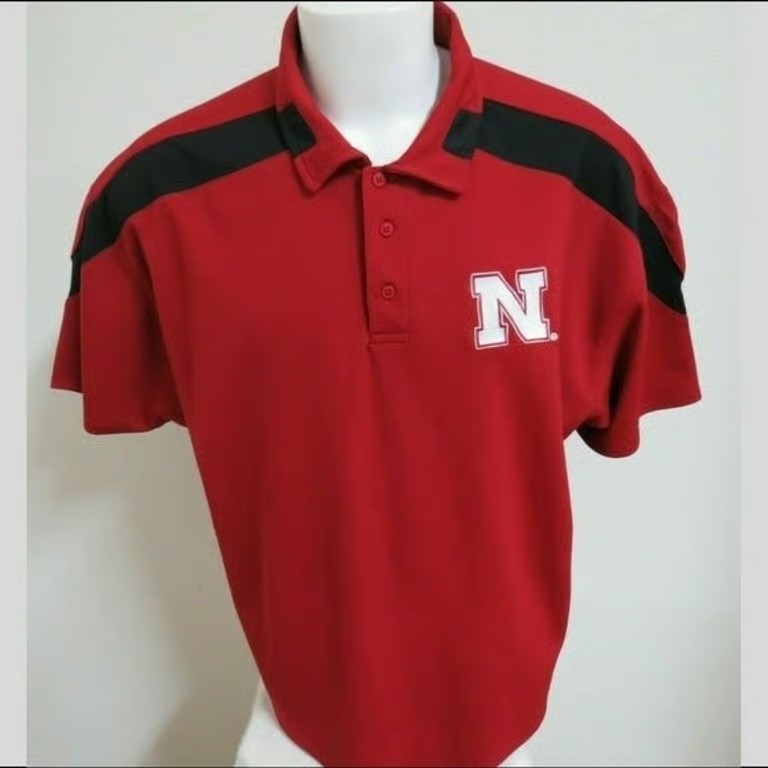XL Red Nebraska Cornhuskers Men's Poly #04B Polo Shirt