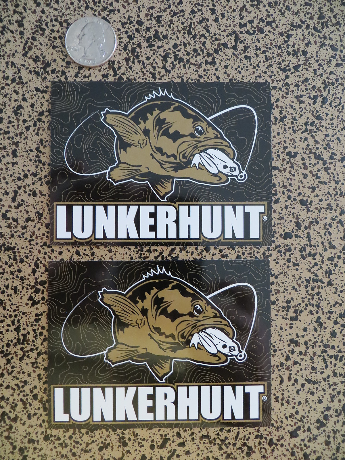 Pair of Lunkerhunt Frog Products Sticker - 4 x 3 inches