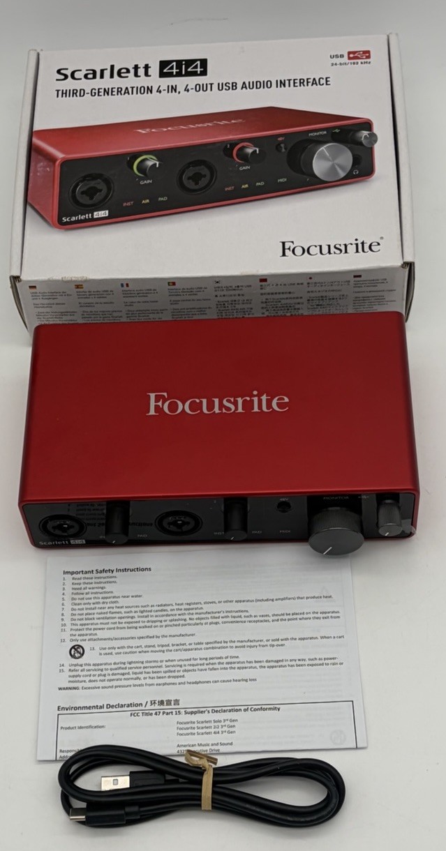 Focusrite Scarlett 4i4 3rd Gen 4x4 USB Audio Interface