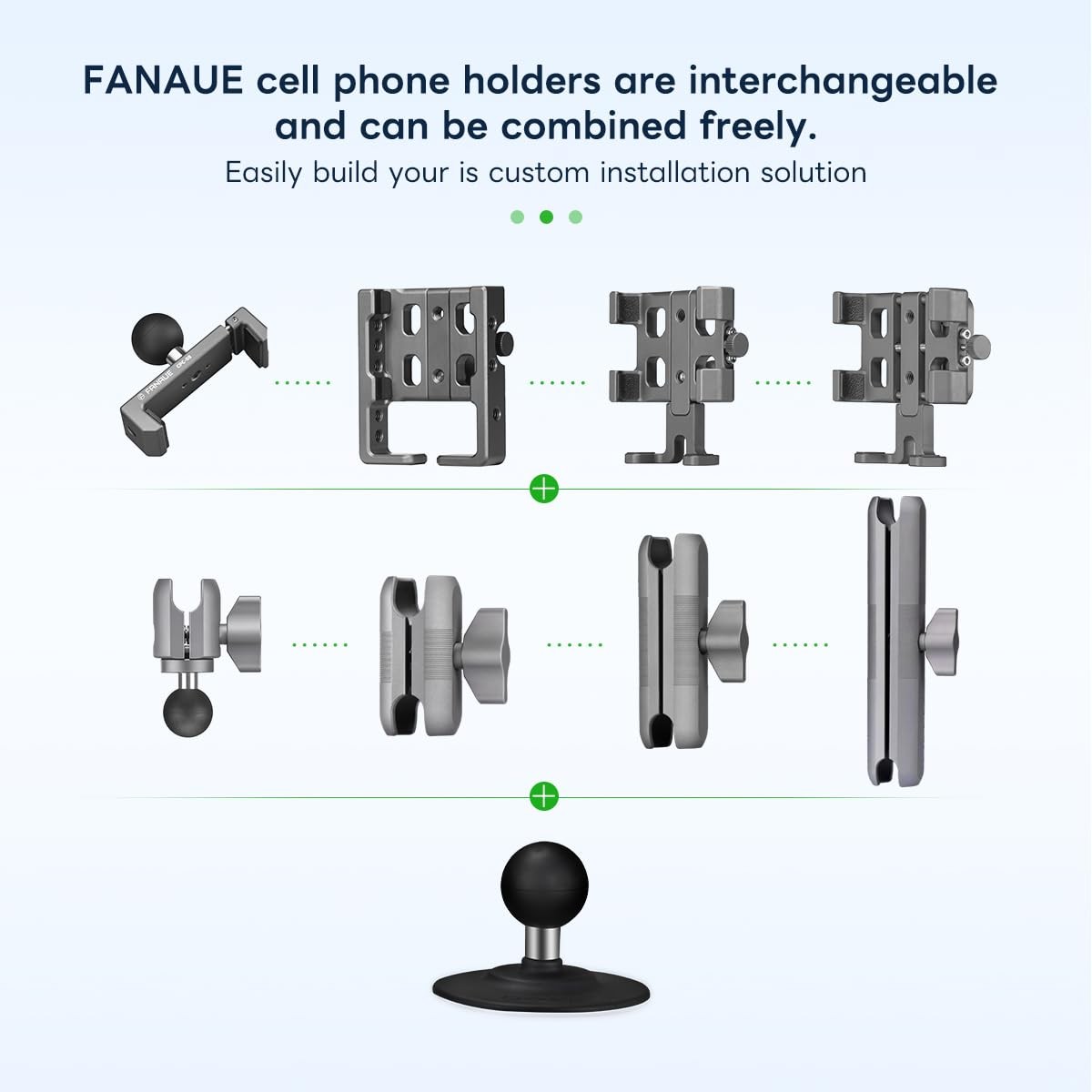 Flex Adhesive Ball Base Compatible with RAM Mounts B Size Double Socket Arm, ...