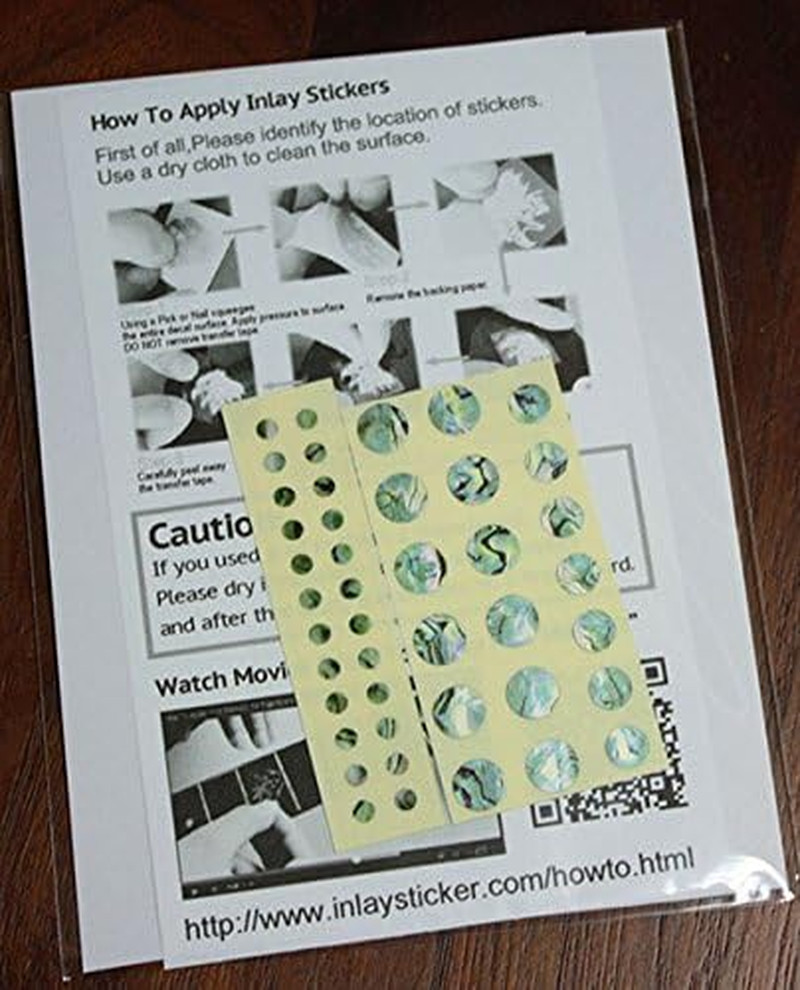 Inlay Sticker Fret Markers for Guitars & Bass - Custom Dots Set - Abalone Green,