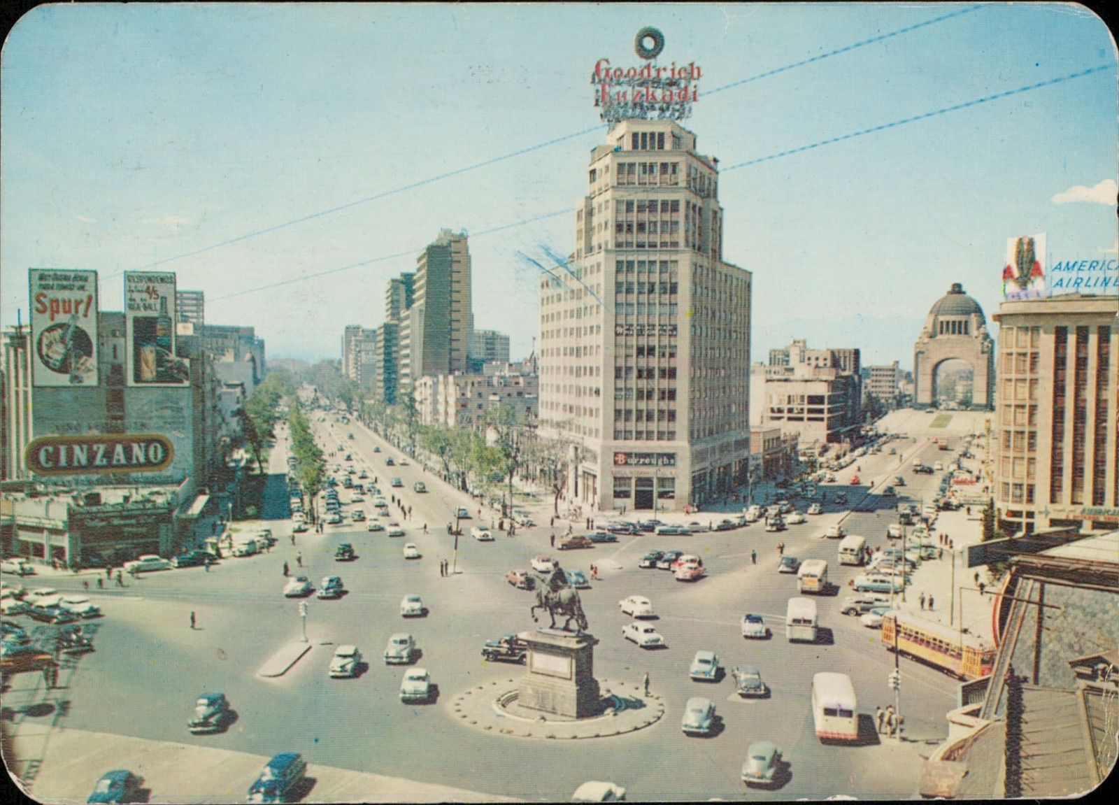 El Caballito Monument of the Revolution Mexico Vintage Postcard Posted Mex c1959
