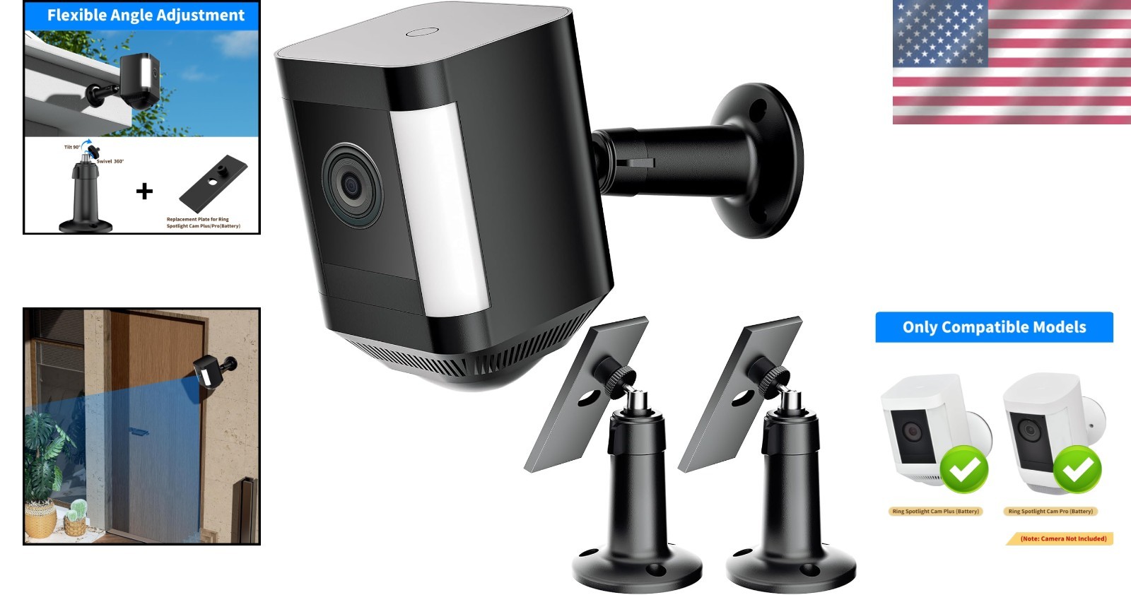 Adjustable Wall Mount for Spotlight Cam Plus/Pro - 2 Pack