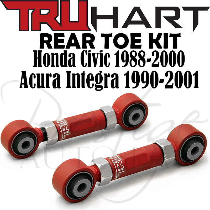 TRUHART Rear Toe Arms Kit for 88-00 Honda Civic CRX / 90-01 Acura Integra Red