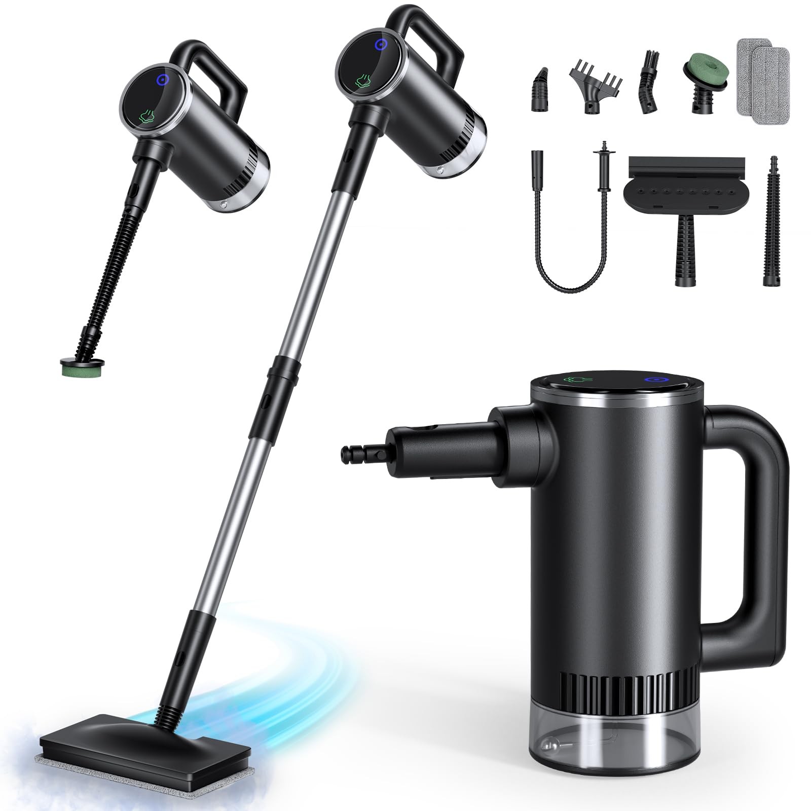 11-in-1 Steam Mop - Detachable Handheld Steam Cleaner with 380mL Tank, 260℉ F...