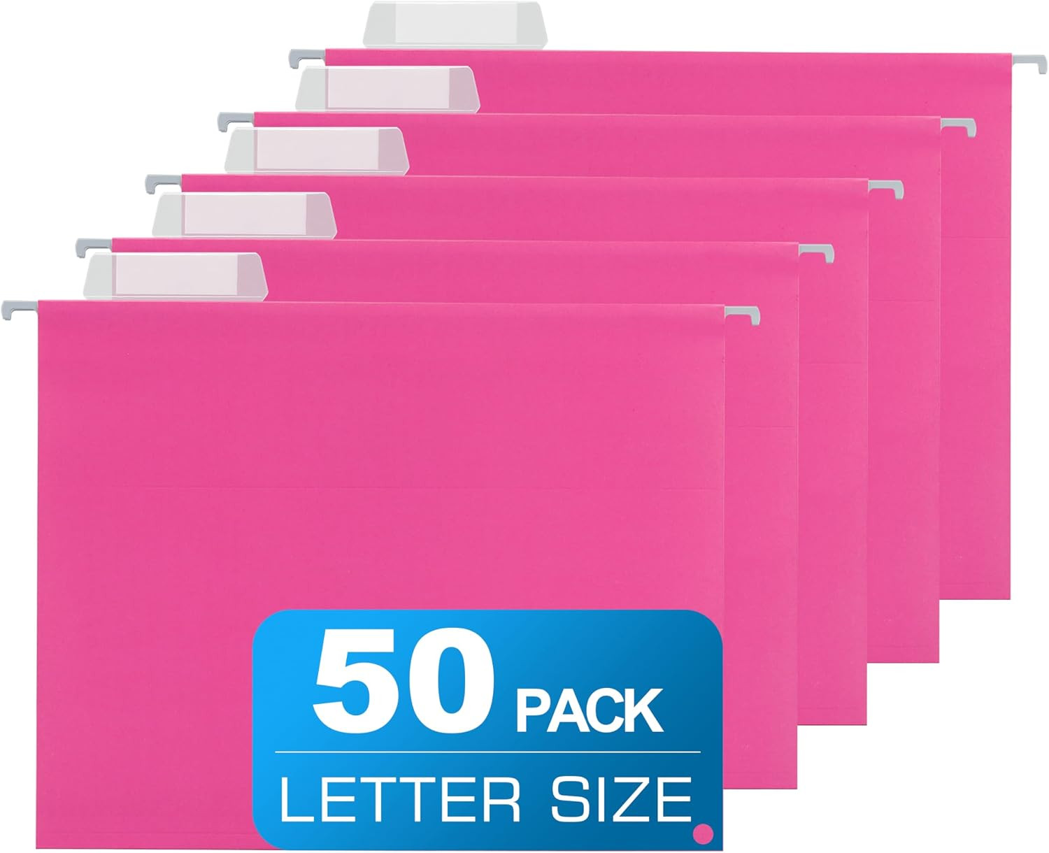 50 Packs Hanging File Folders Pink,Letter Size 8.5X11,Hanging File Folders with
