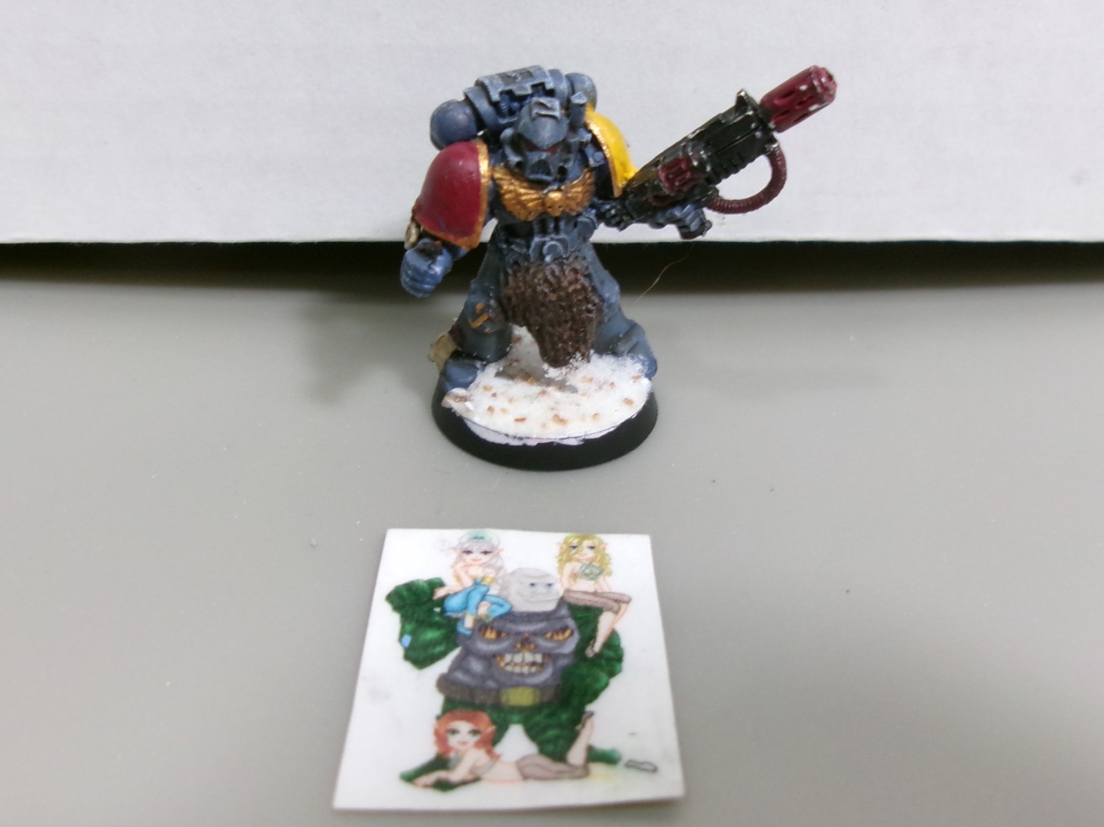 =Warhammer 40k SPACE Wolves Plastic Space Marine w/ Metal Melta Gun E34*