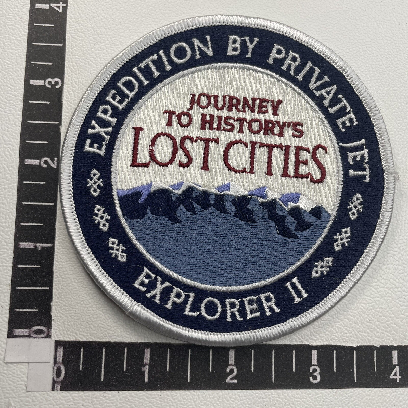 Vtg JOURNEY LOST CITIES EXPEDITION BY PRIVATE JET EXPLORER II PLANE Patch 00X8