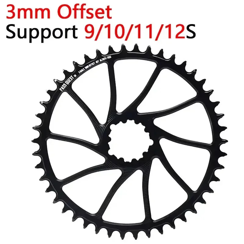 3mm Offset Chainring 40-54T Narrow Wide Teeth Bike Chainwheel 9/10/11/12 Speed