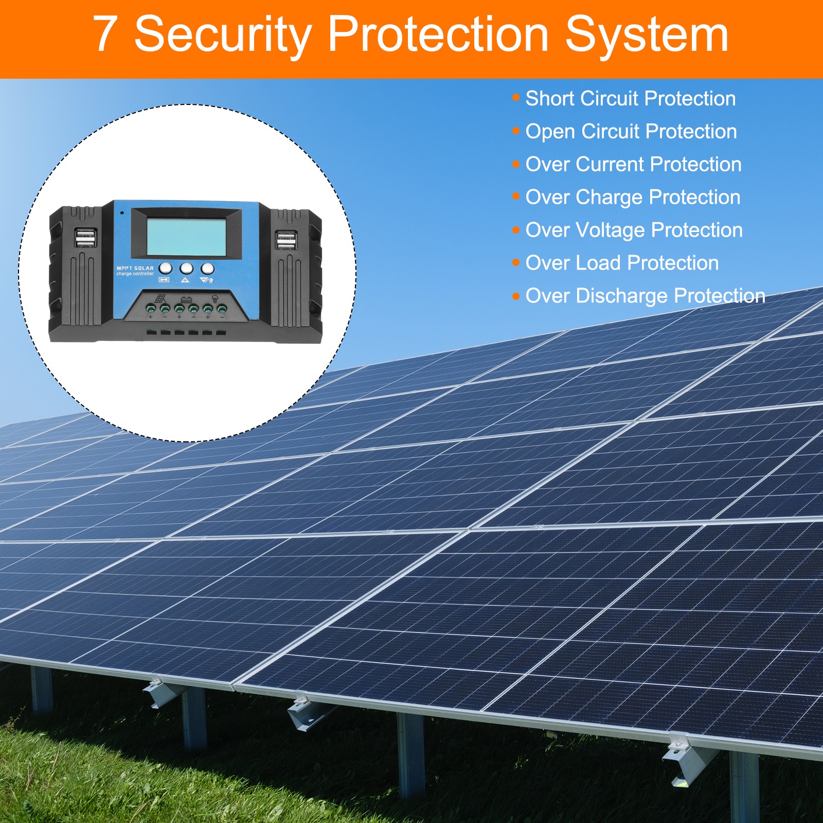 MPPT Solar Charge Controller 60A Solar Panel Charger 12V/24V Auto