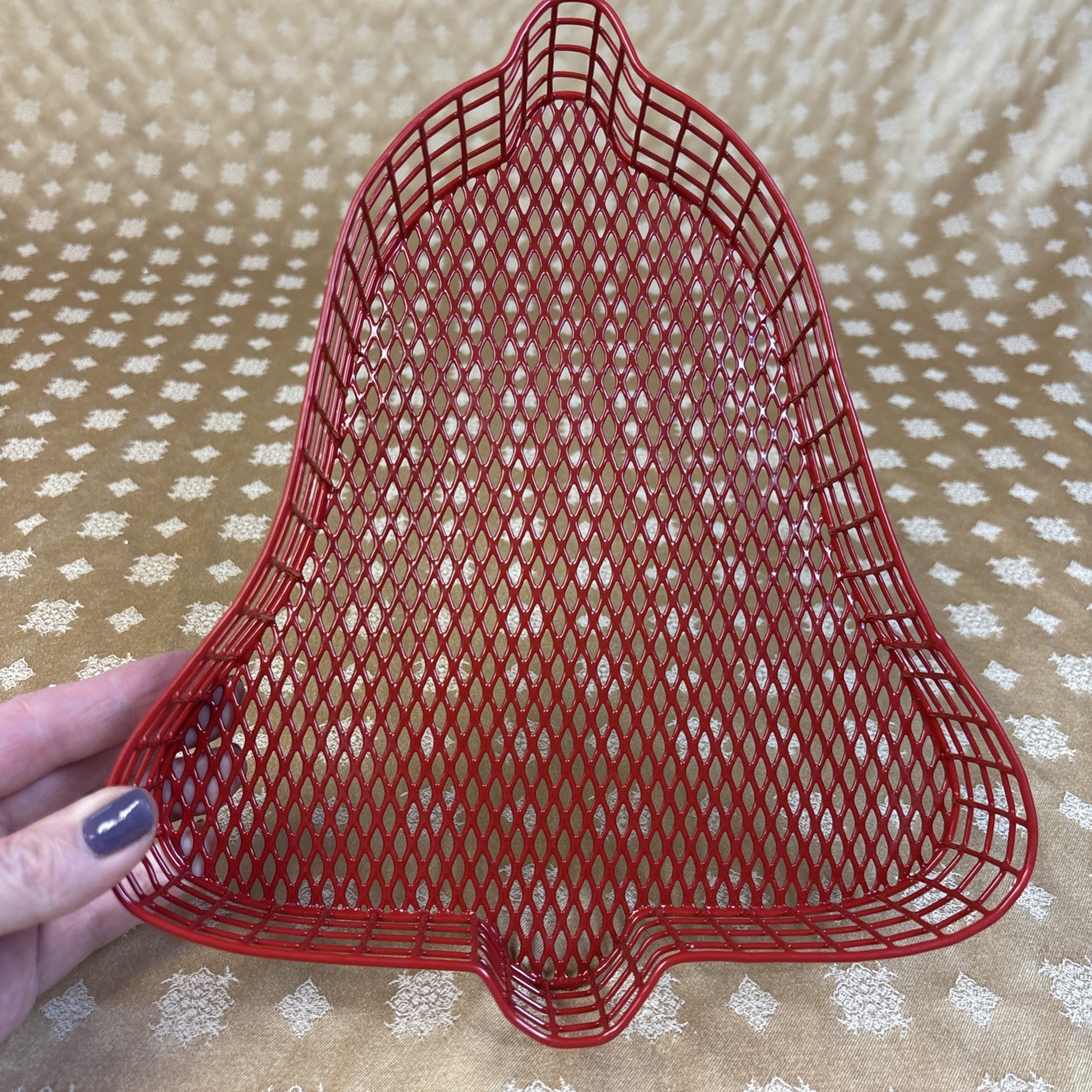 Three Red Christmas Bell-Shaped Nesting Baskets - Never Used!