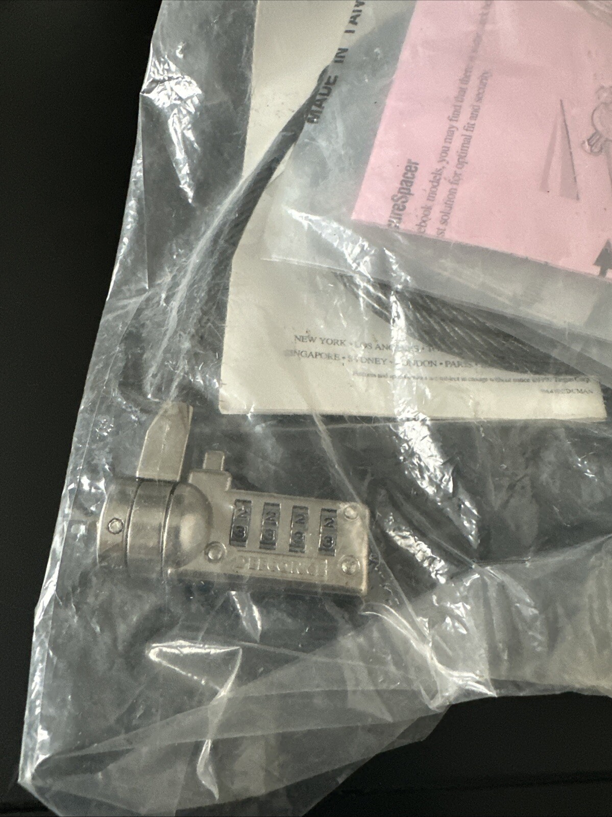Targus Defcon CL Notebook Laptop Computer 4 Digit Combination Cable Lock PA410W