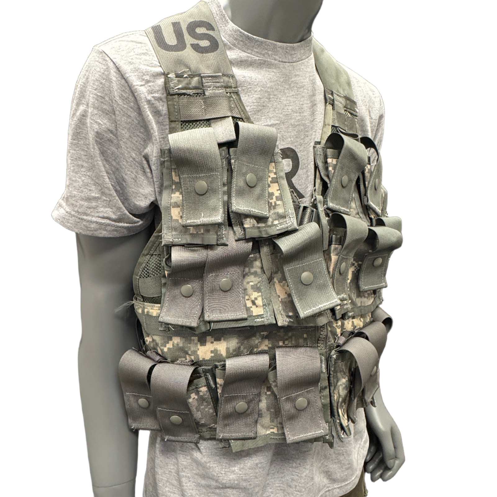 NEW USGI Military ACU Grenadier Vest ACU Loaded FLC MOLLE Vest 16 Pouches