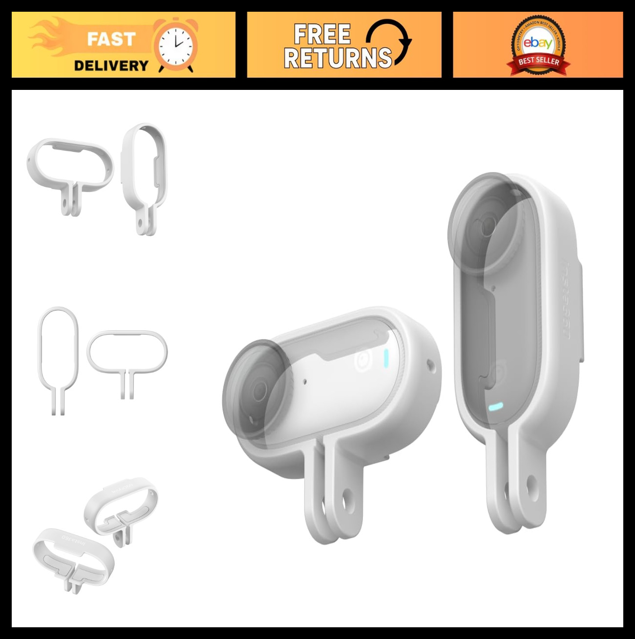 Vertical & Horizontal Action Mount Set for Insta360 GO 3/GO 3S - Versatile Camer
