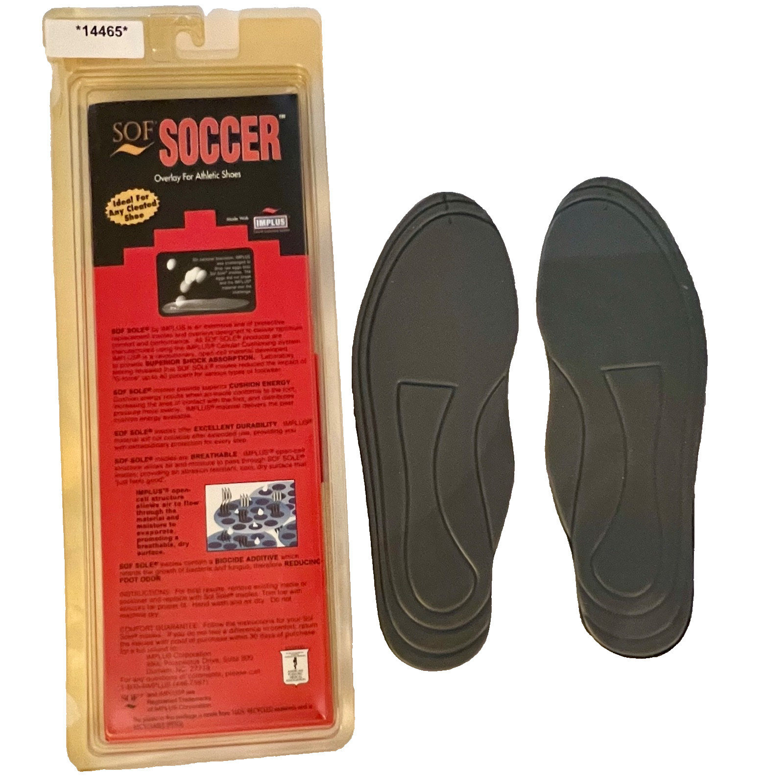 SOF SOLE SOCCER OVERLAY INSOLE FOR ATHLETIC SHOES YOUTH SIZE 2-6 NWT!