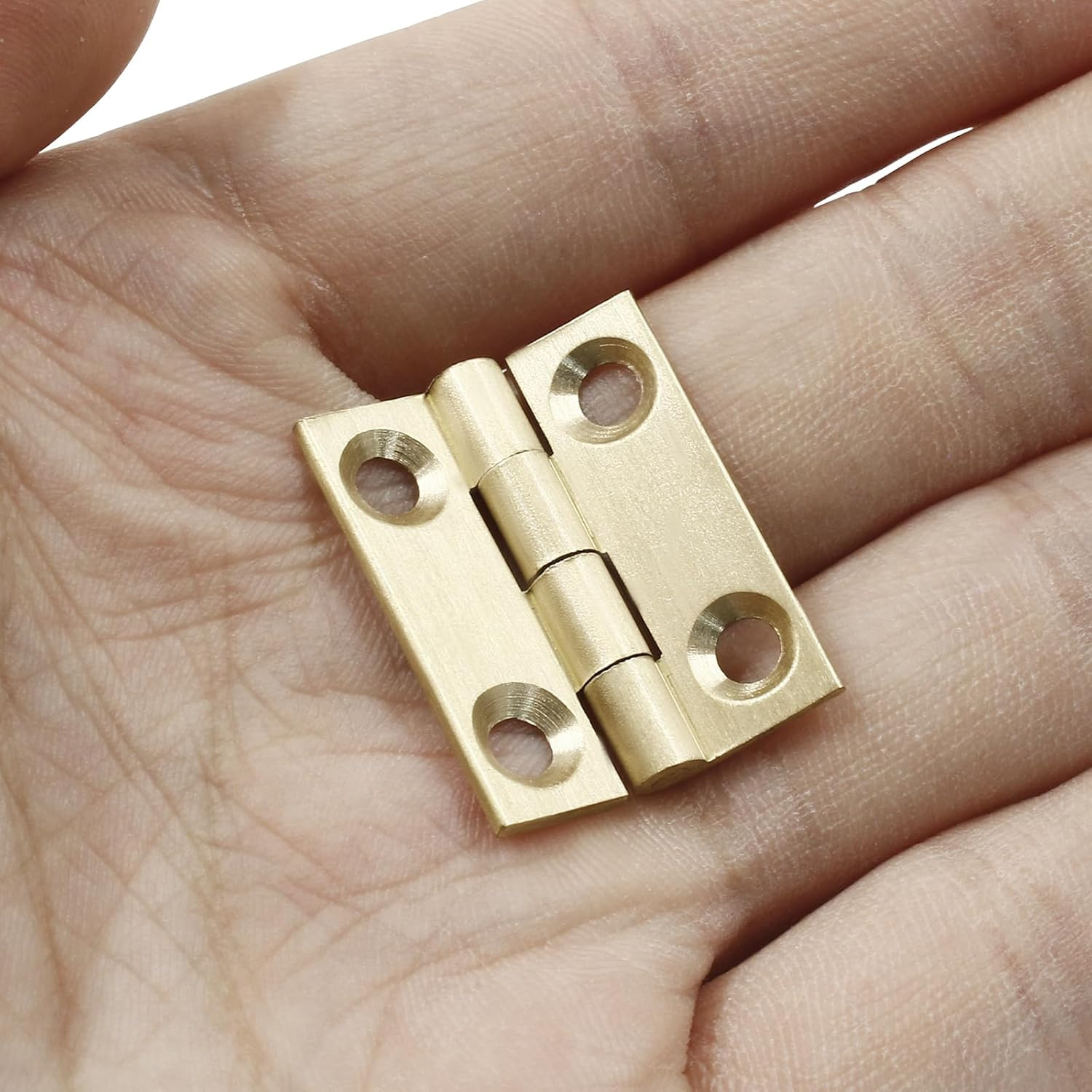 8 Pcs 1 Inch Mini Solid Brass Hinges，Brass Cabinet Hinge Small Box Hinges Butt H