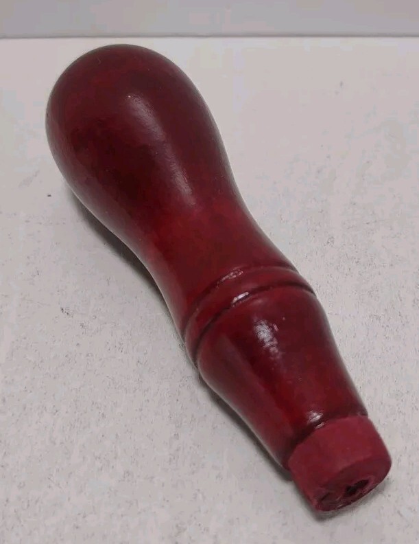 Finished Wooden Tool Handle Red Stained Pre-Drilled 3.5" Craft Replacement