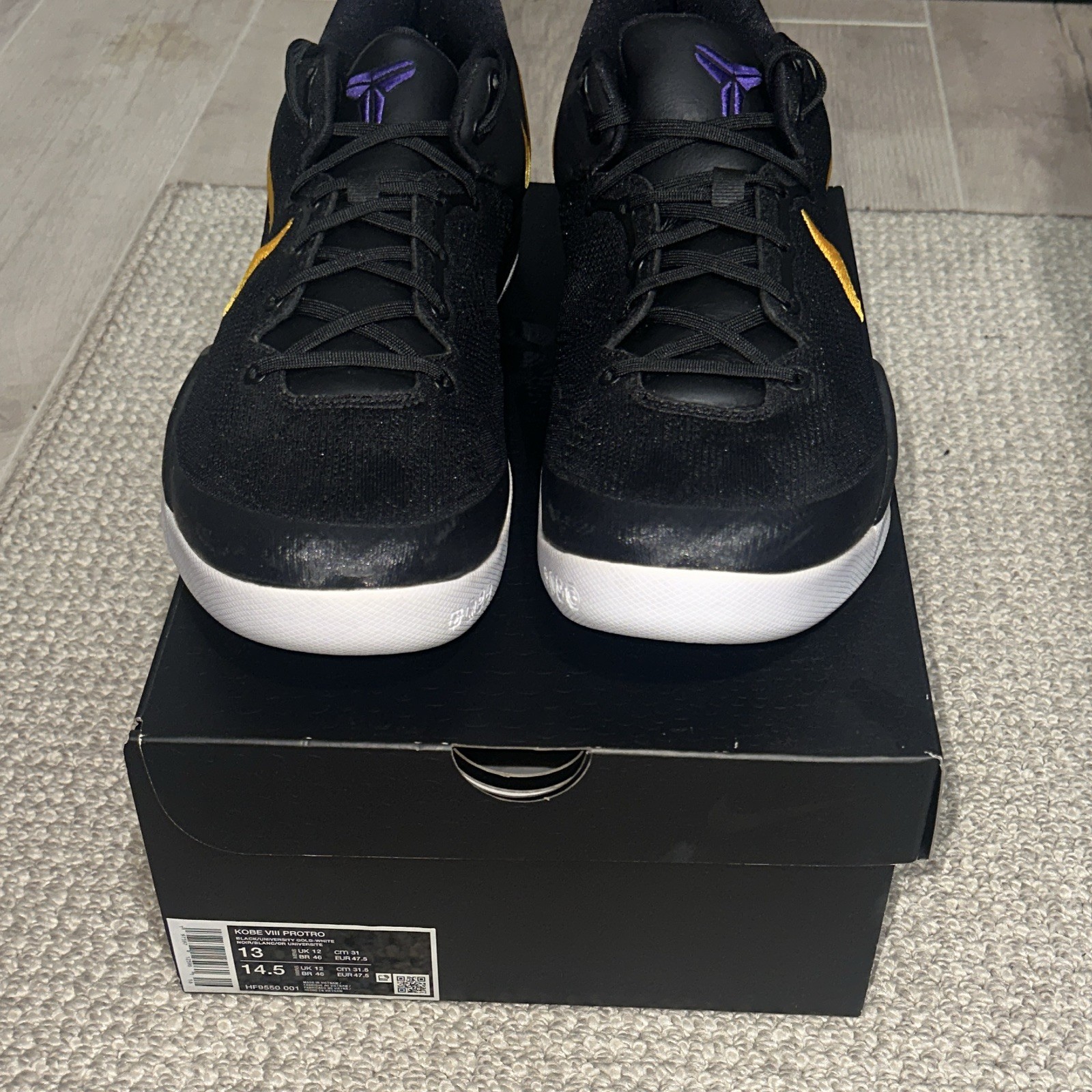 Nike Kobe 8 Protro "Lakers Away" Black/Univ Gold/White Purple Mesh HF9550-001