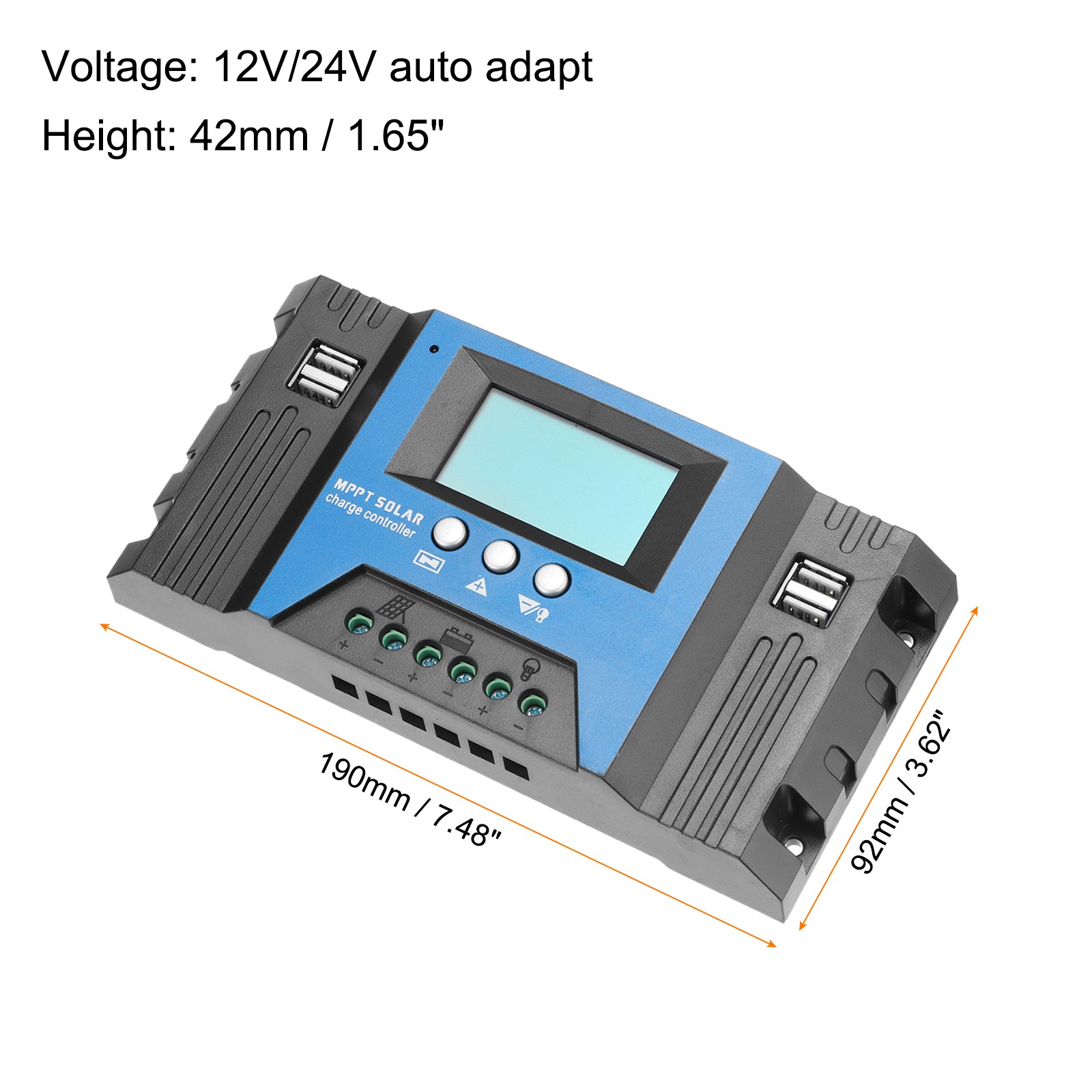 MPPT Solar Charge Controller 60A Solar Panel Charger 12V/24V Auto