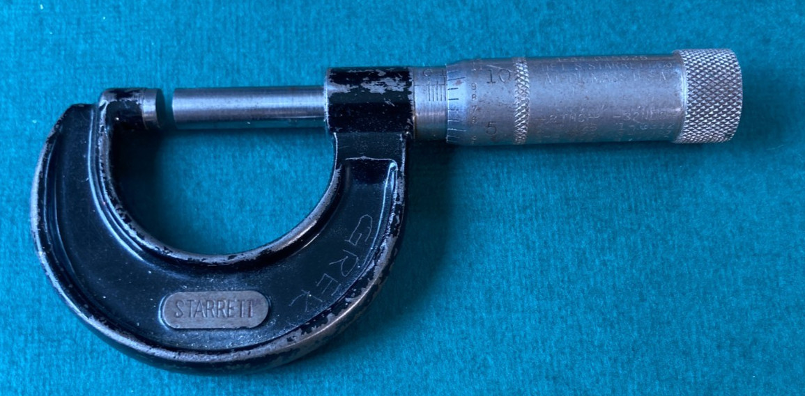 Starrett 436 Outside Micrometer/Caliper  1" Mechanical 0.001 in Resolution