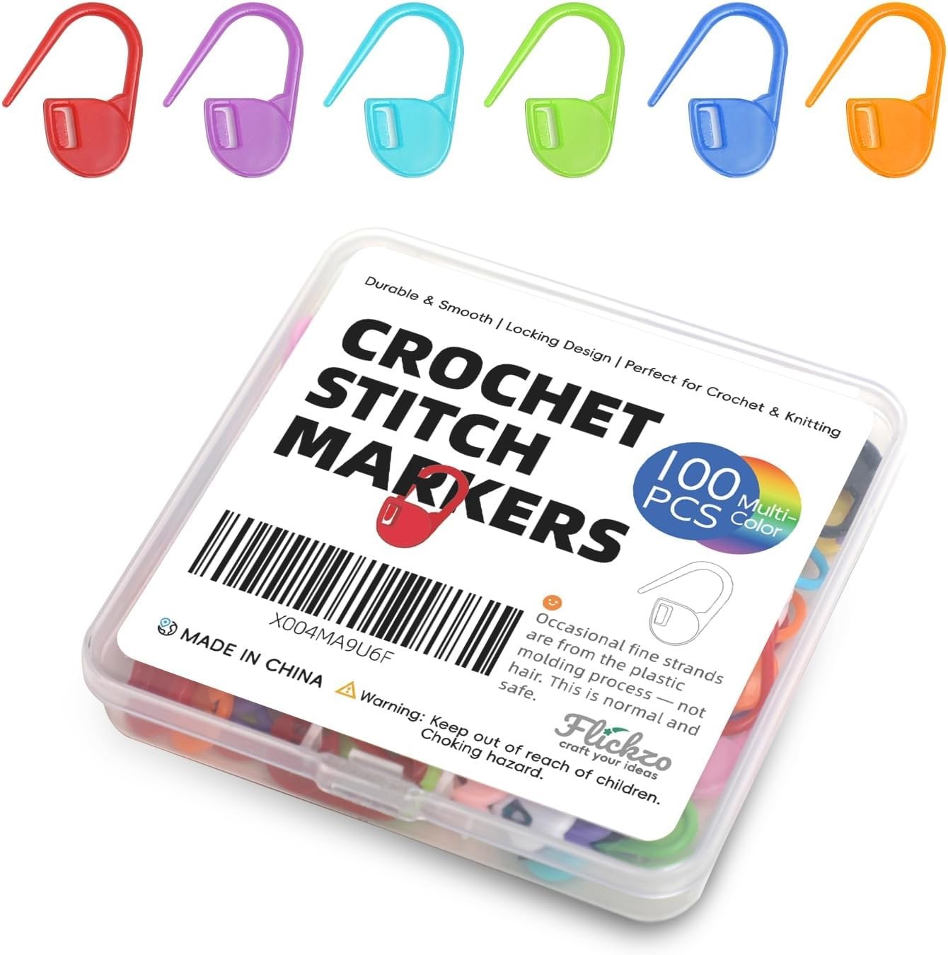 Locking Stitch Markers with Storage 100PCS Crochet Stitch Markers –
