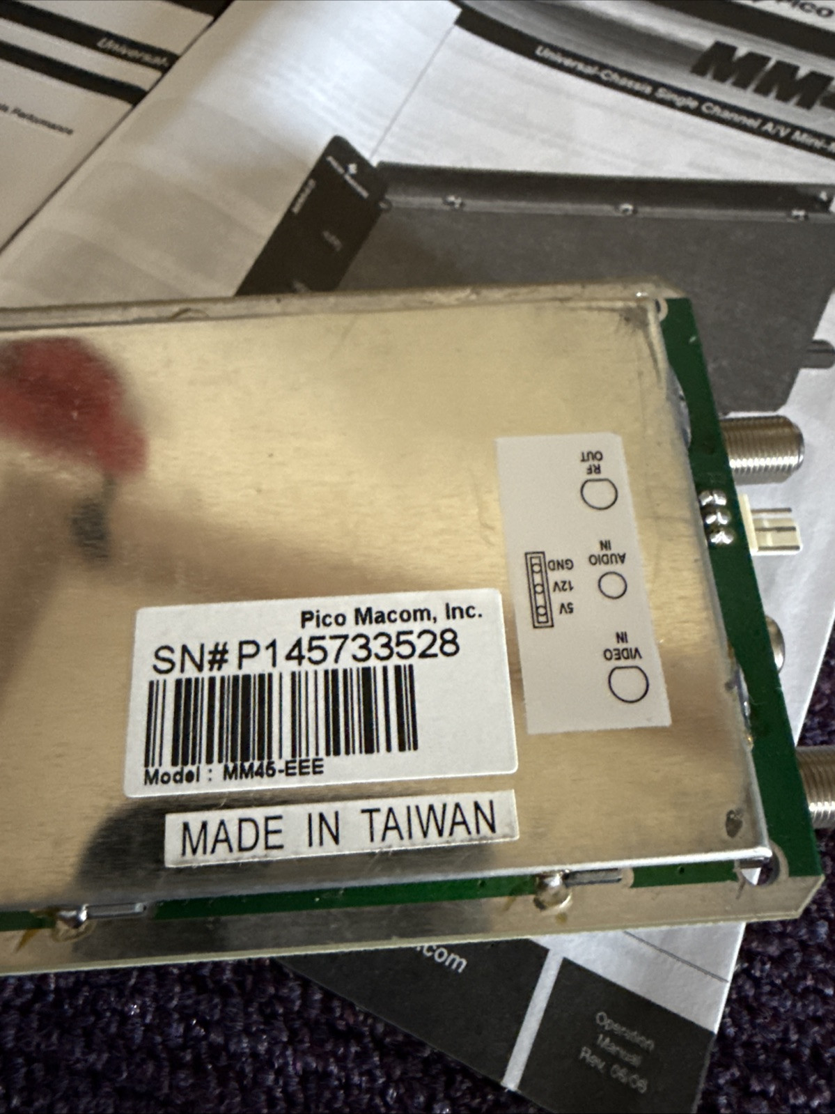 Pico Macom MM45-EEE Universal Chassis Single Mini-Modulator Channel EEE NEW