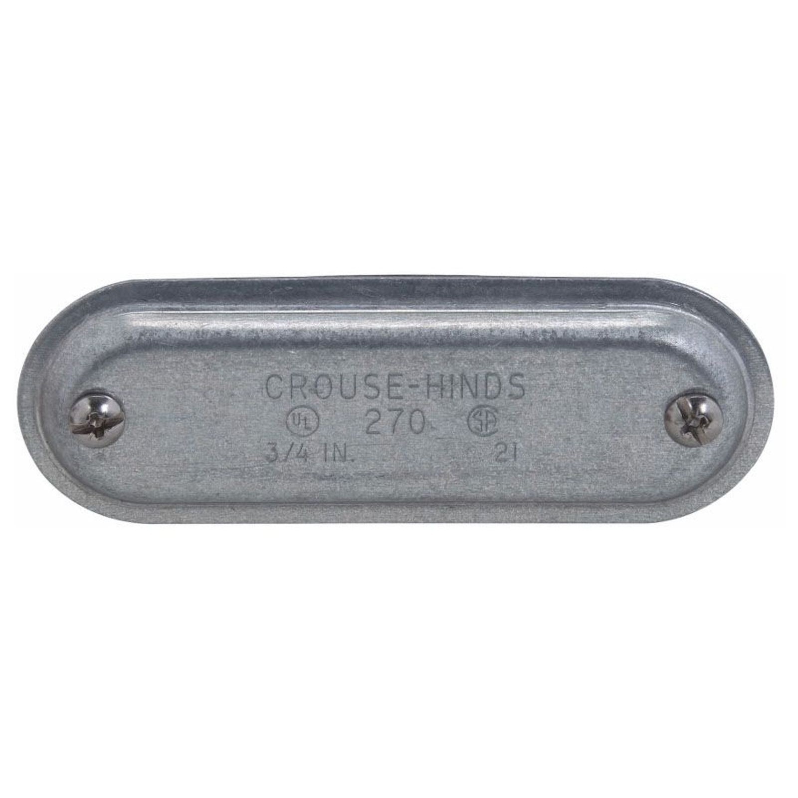 Crouse-Hinds 670, Rigid Conduit Body Cover, 2 Wdgnut Sht Steel Form 7 Cvr, 1 PC