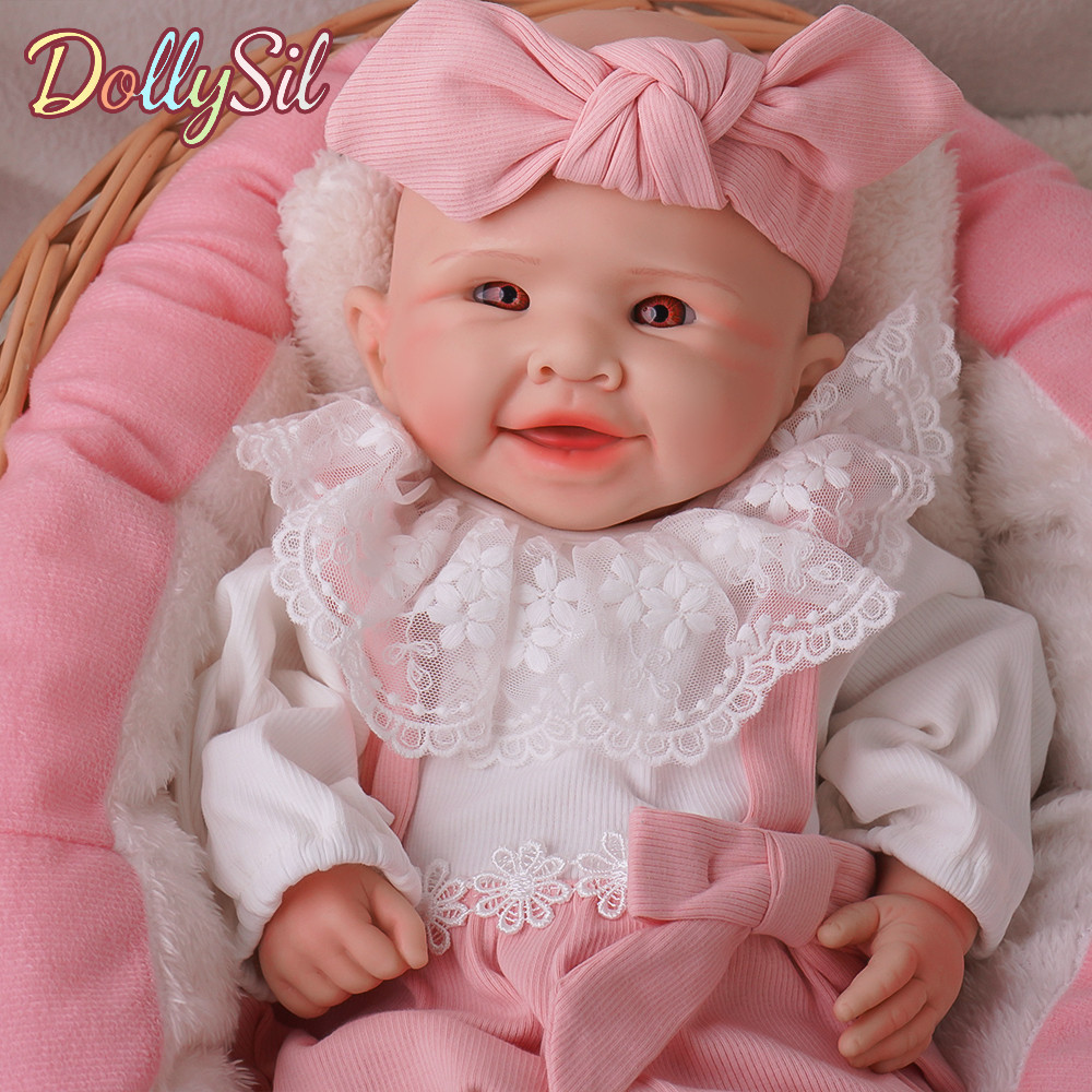 Reborn Baby Dolls Silicone Full Body 19.49" Realistic Newborn Girl Baby 7.39lb