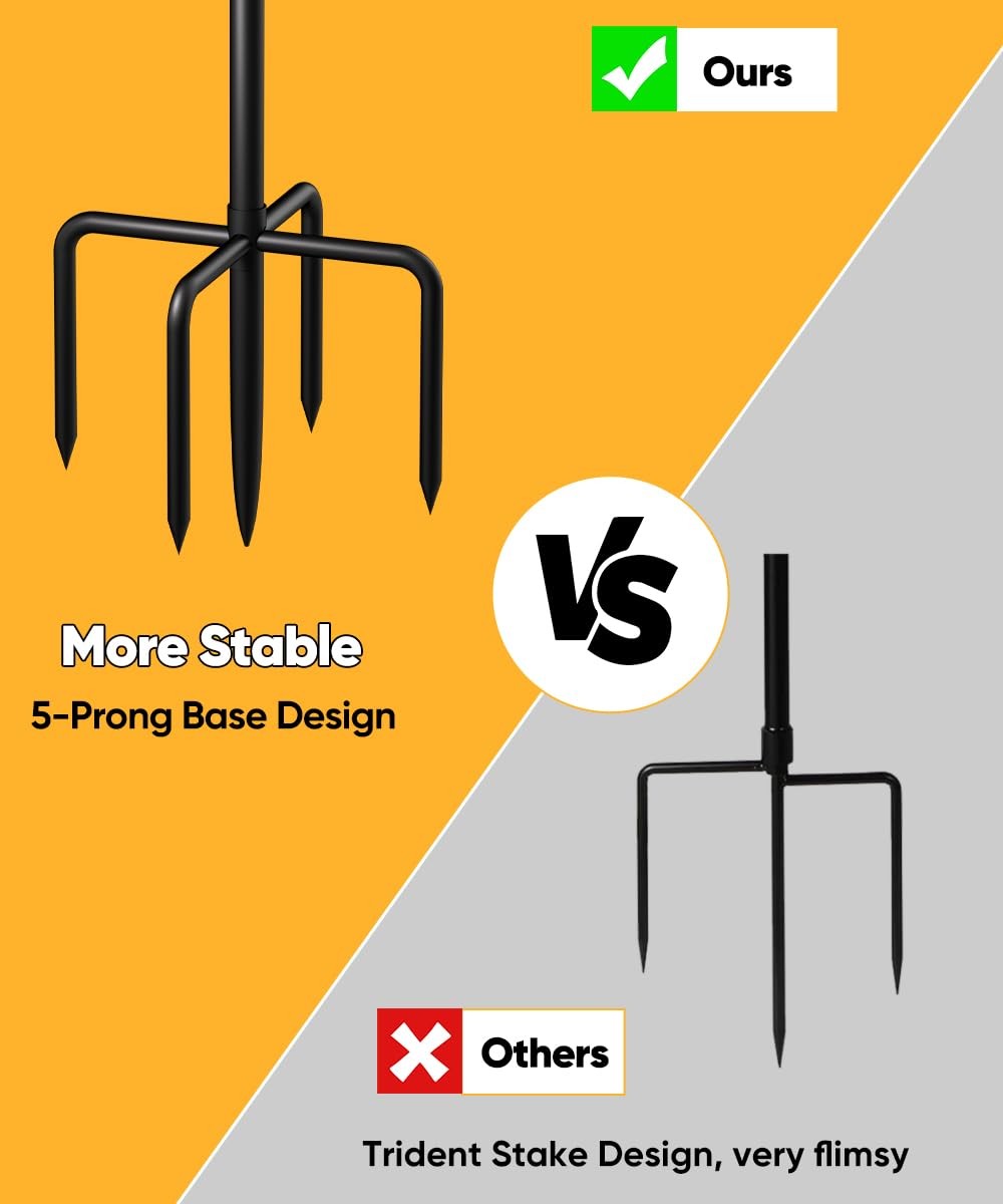 Ardier Adjustable Shooting Target Stand with 5-Prong Base, Medium, Black