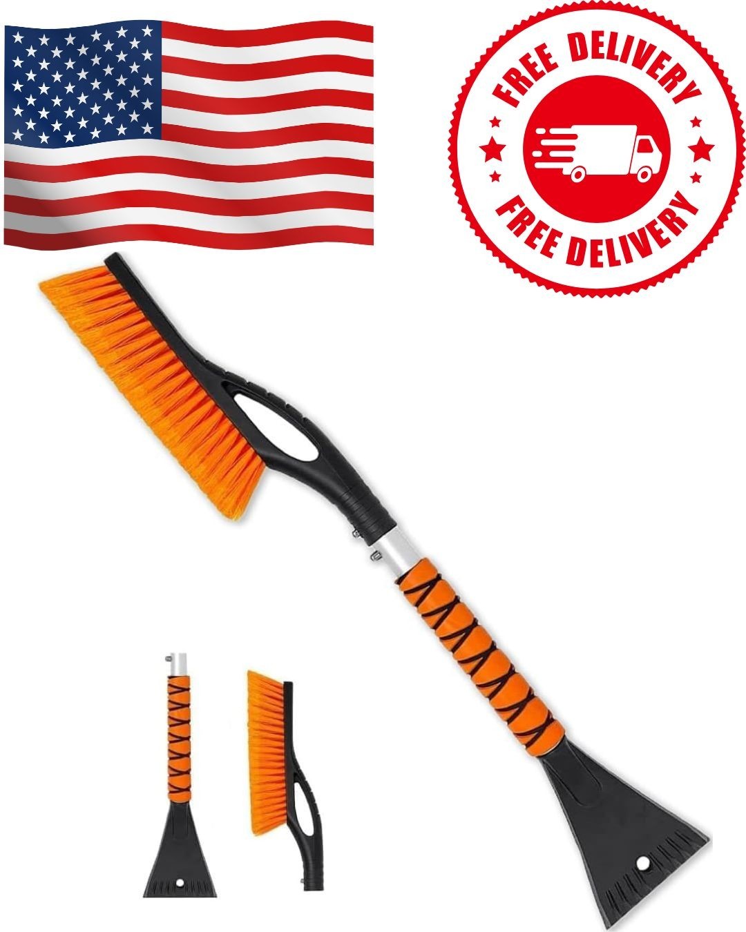 27" Snow Brush and Ice Scrapers for Car Windshield, Detachable Snow Scrapers .