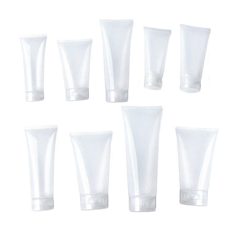 Plastic Cosmetic Soft Tubes Bottles With Flip Lids Empty Travel Sample Container