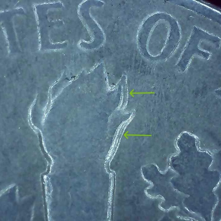 1966 Dime error DDR on flame