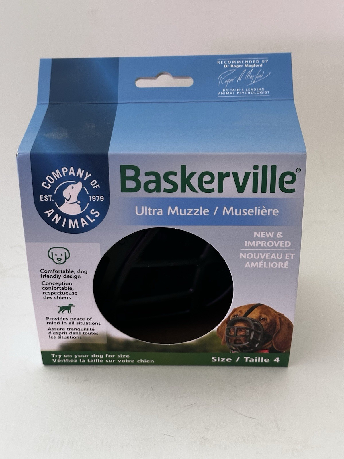 NEW BASKERVILLE ULTRA MUZZLE DOGS Size 4 Adjustable Comfortable 3" x 12.5"