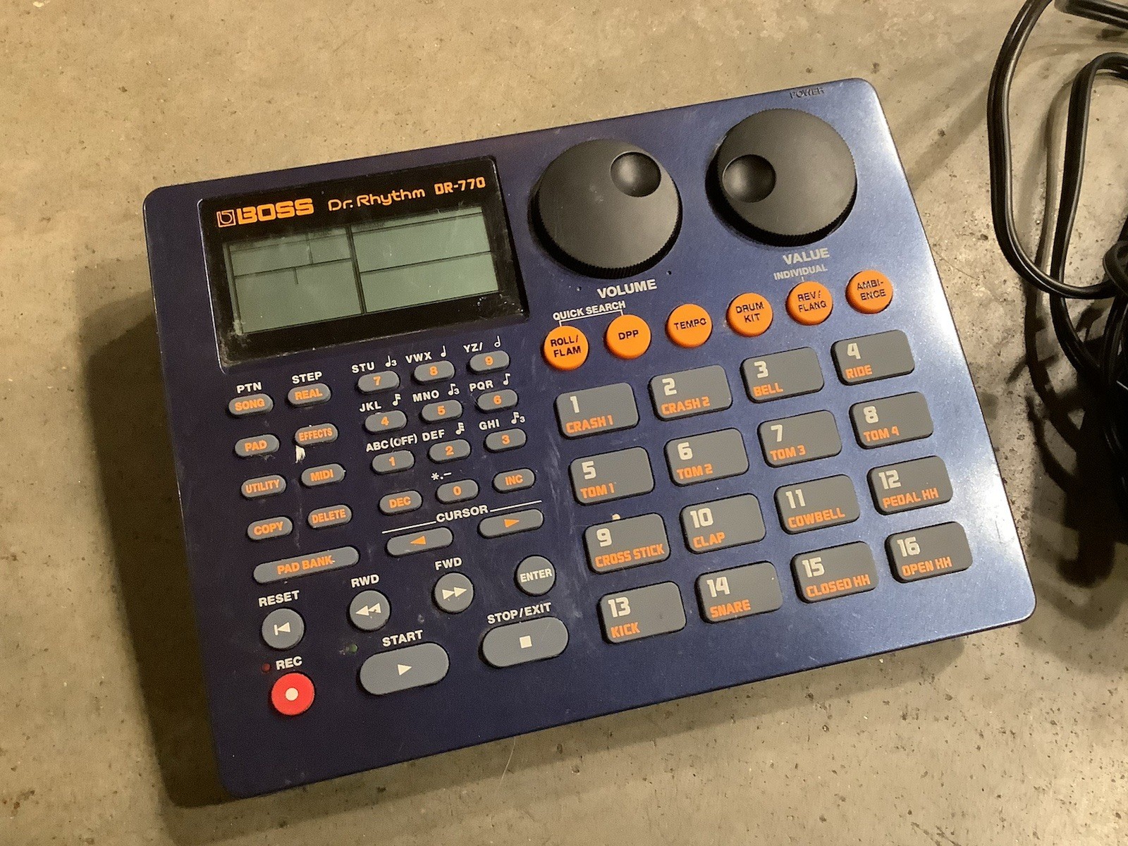 Boss DR-770 Dr Rhythm Drum Machine Rhythm AC Adapter TESTED LOW BATTERY #MA7