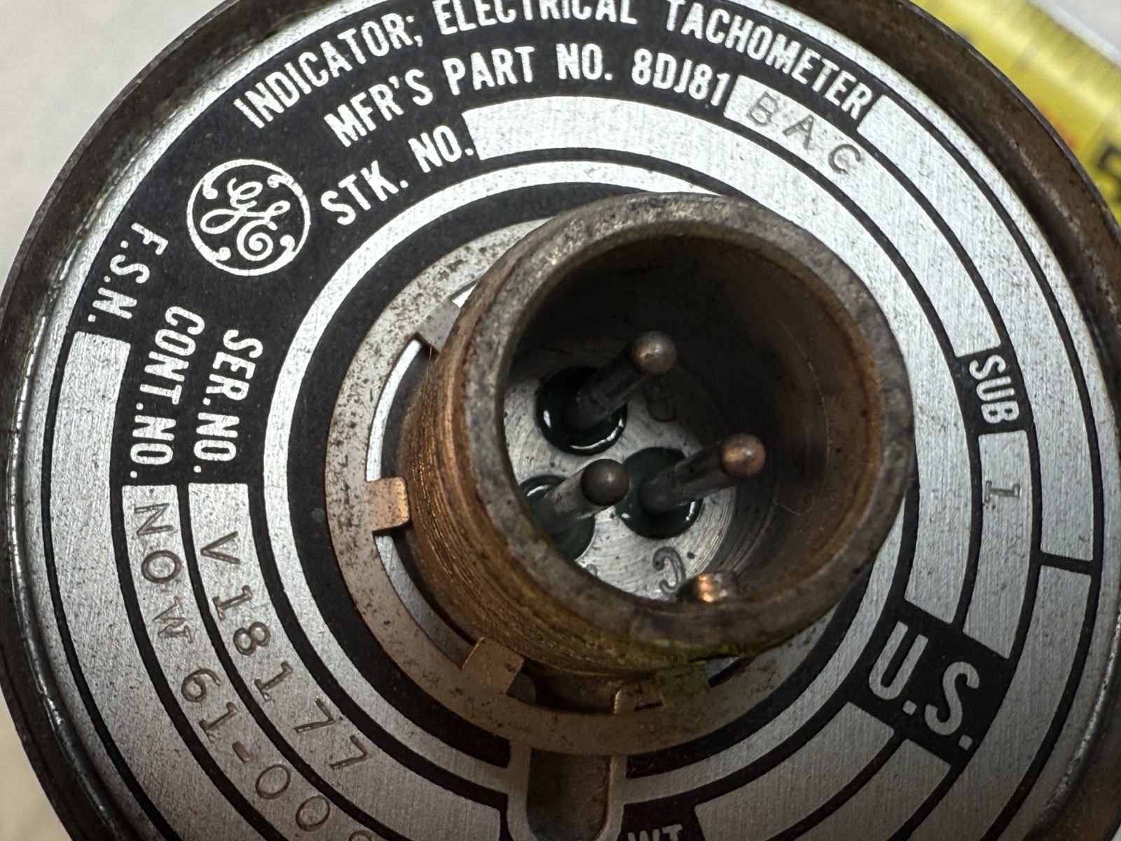 GE Tachometer Indicator 8DJ81-BAC 2000 RPM 1961