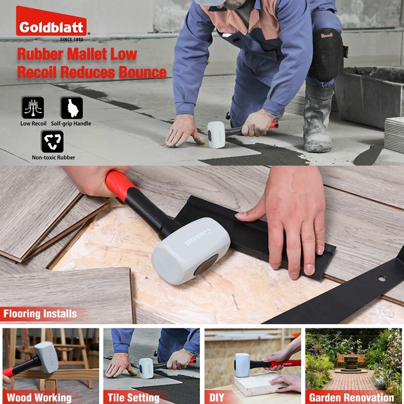 Goldblatt Rubber Mallet 16 oz with Solid Head & Soft-grip Handle Metal