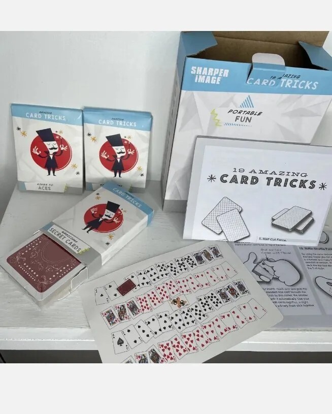 2 Pack -Sharper Image 19 Amazing Card Tricks~Deck of Cards & Instruction Booklet