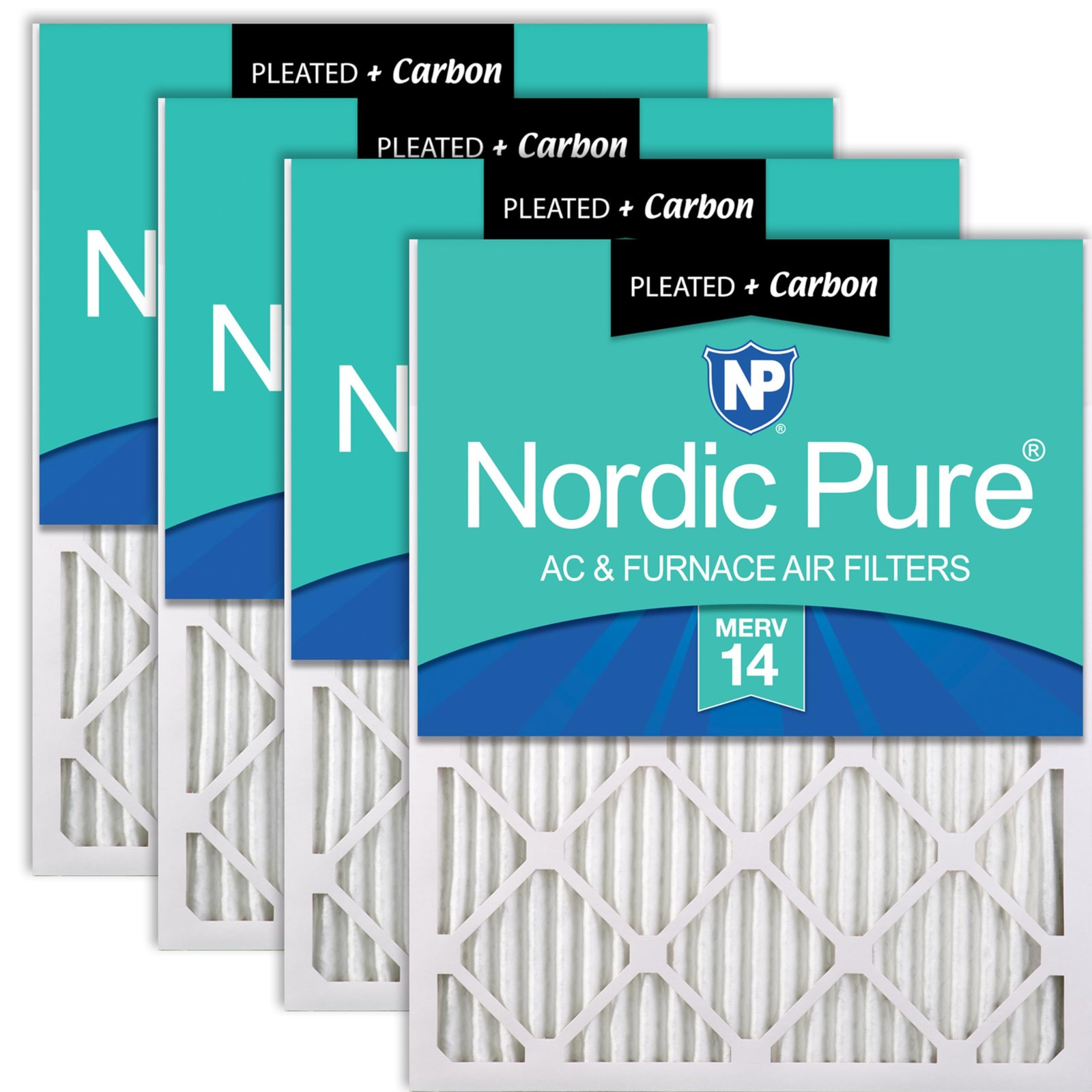 14x20x1 (Actual Size: 13 1/2 x 19 1/2 x 3/4) Pleated Air Filters MERV 14 Plus...