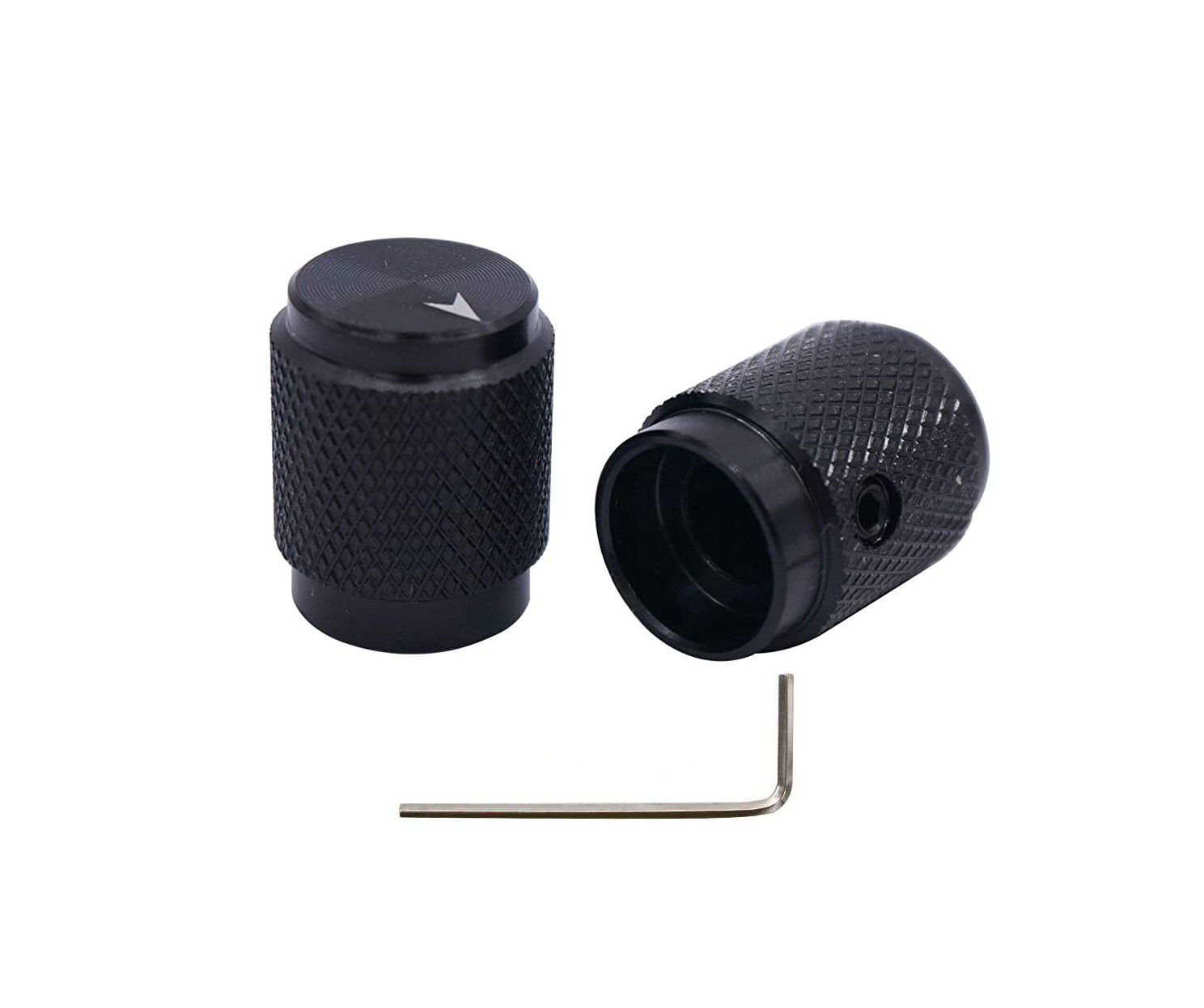 2 Pack Black Aluminum 12.5mm x 16mm Knob w/ Hex Wrench